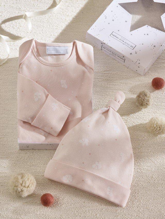 Organic Cotton Pink Elephant New Arrival Gift Set (0–6mths)