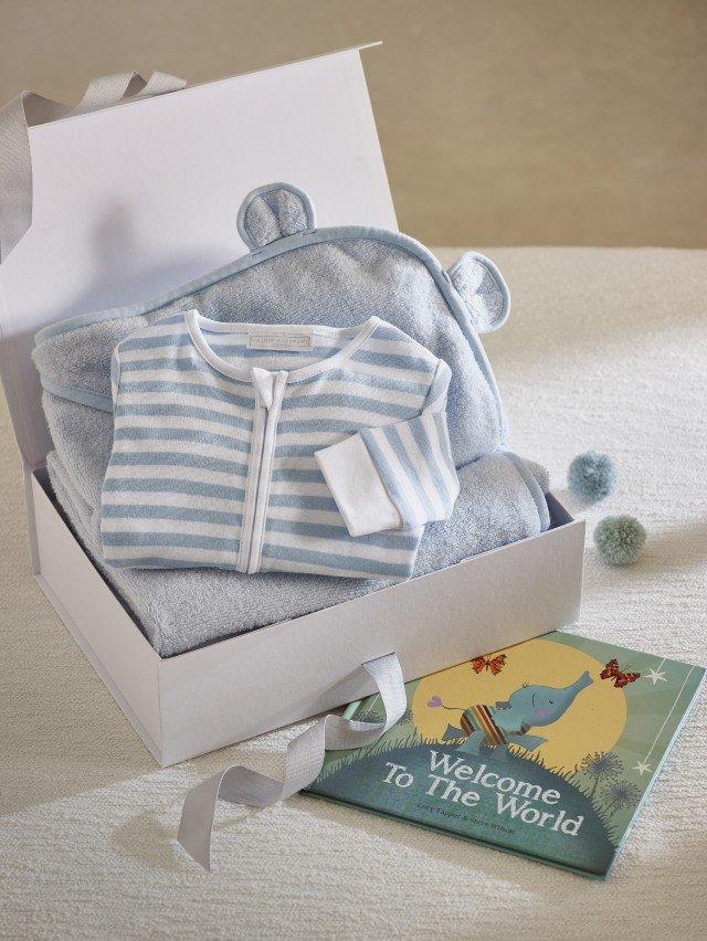 Blue Stripe Welcome To The World Gift Set (0–6mths)