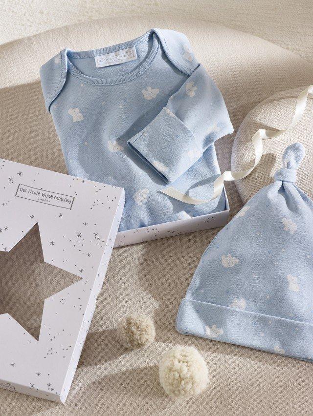 Organic Cotton Blue Elephant New Arrival Gift Set (0–6mths)