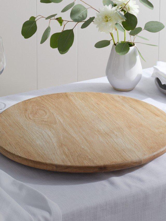 lazy susan wooden oak board