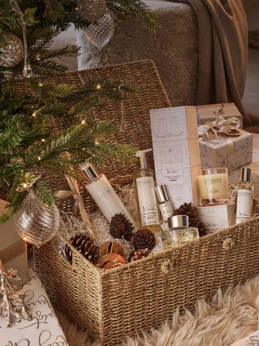 a basket filled with various items of personal care products