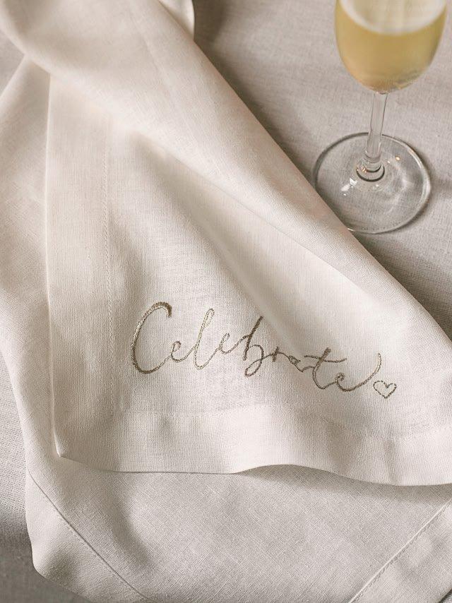 celebrate embroidered napkins
