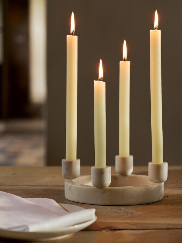 Marble 4 Piece Dinner Candle Ring