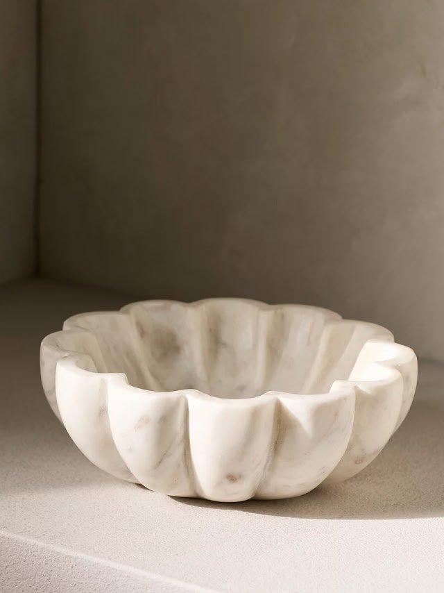 Larton Scalloped Marble Bowl