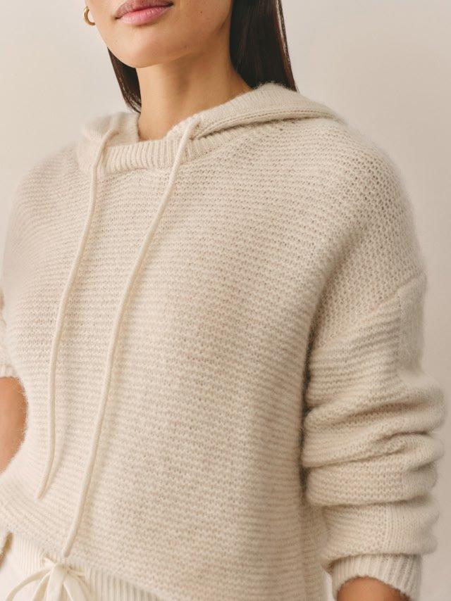 Honeycomb Stitch Hoodie with Alpaca