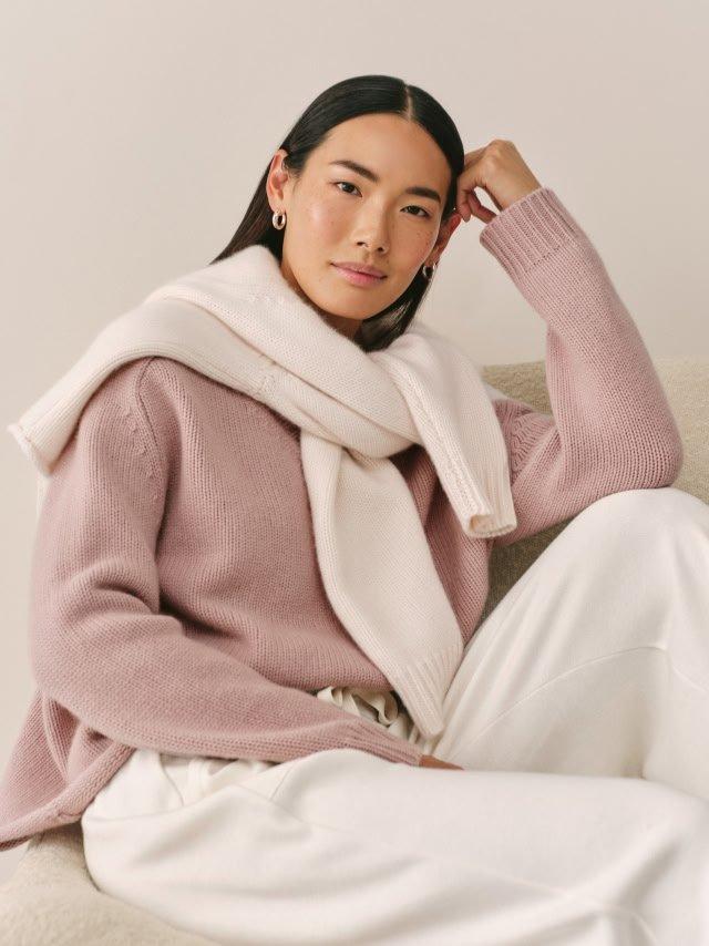 Luxury Cashmere V-Neck Boxy Jumper