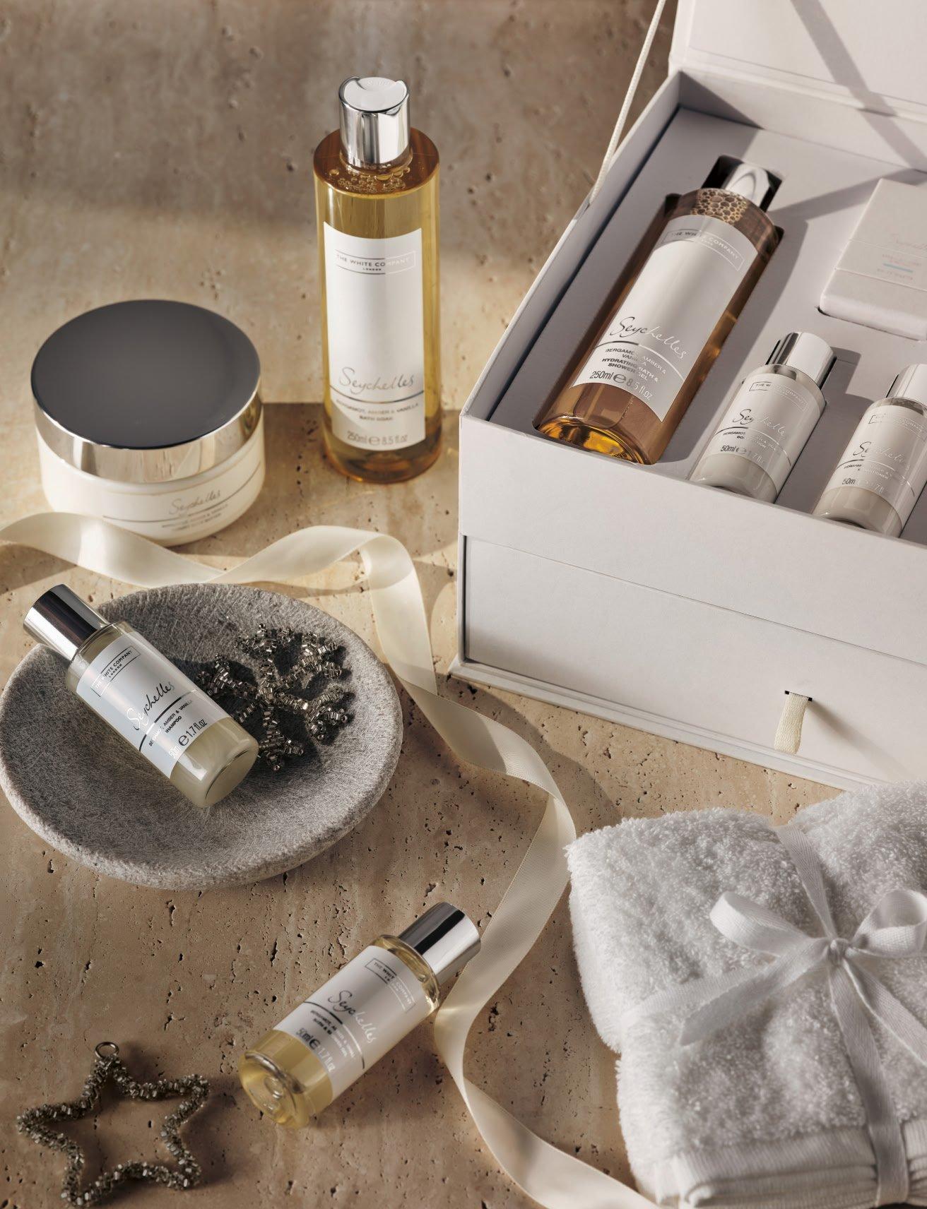 bath and body products in gift box