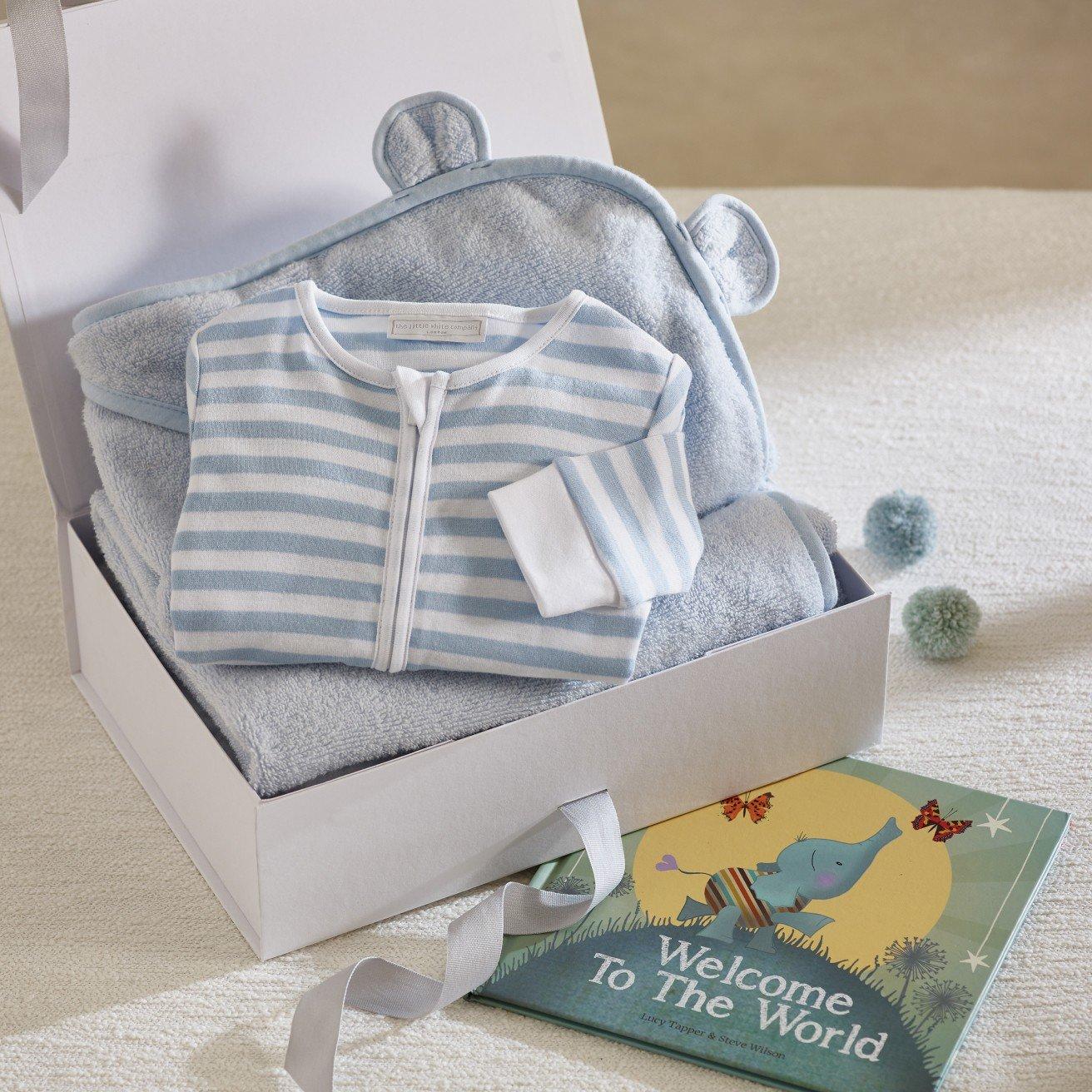 Blue Stripe Welcome To The World Gift Set (0–6mths)