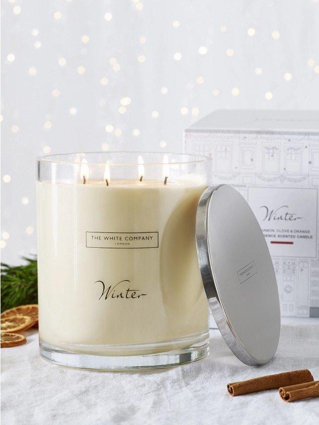 a winter large candle