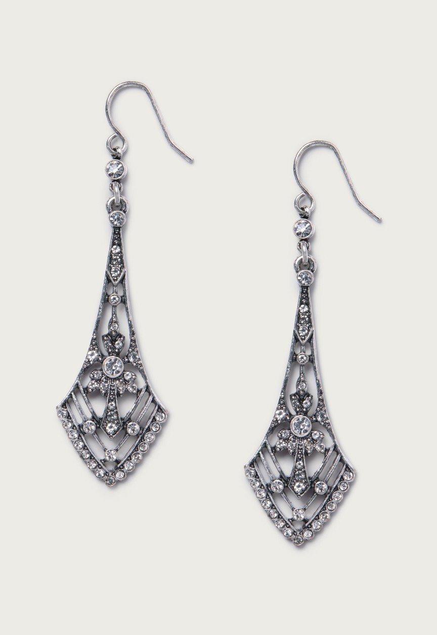 silver ox deco earrings