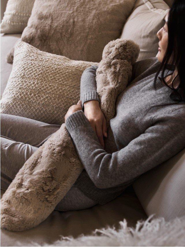 super soft faux fur long hot water bottle