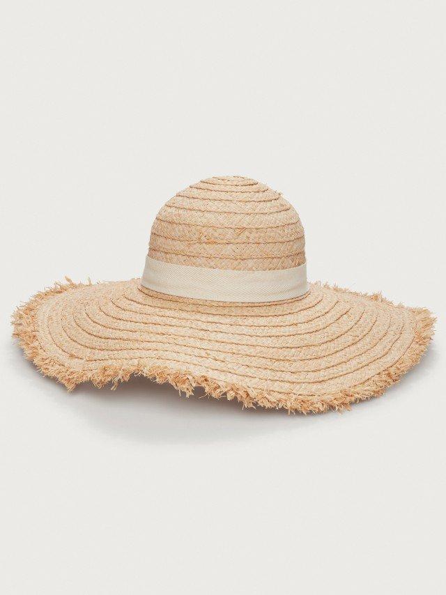 a straw hat with a white background and a white brim