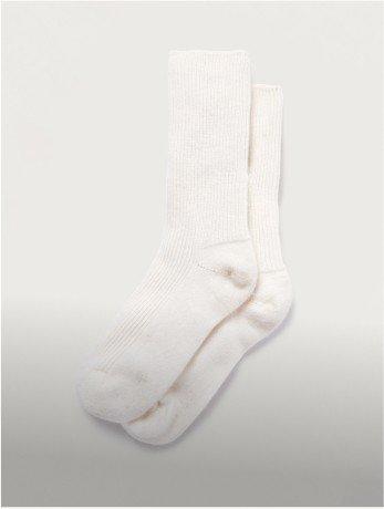 a pair of wihte cashmere socks