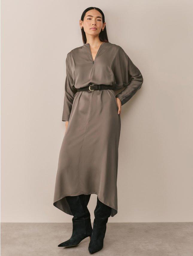zip detail batwing dress