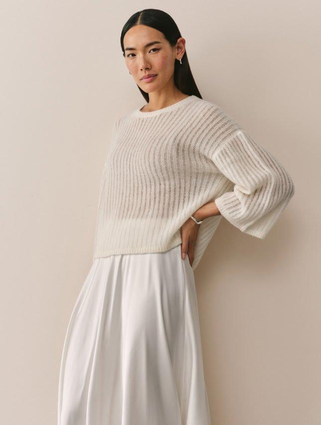 ladderstitch rib jumper with alpaca