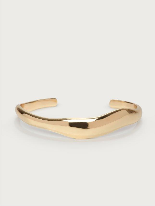 gold plated organic shaped cuff bracelet