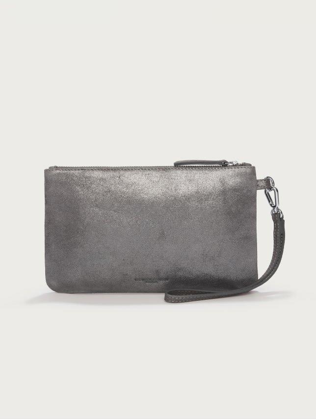 sparkle suede wristlet clutch bag