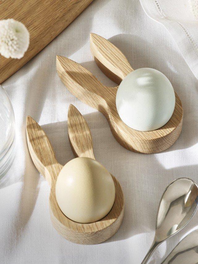 wooden bunny egg holder