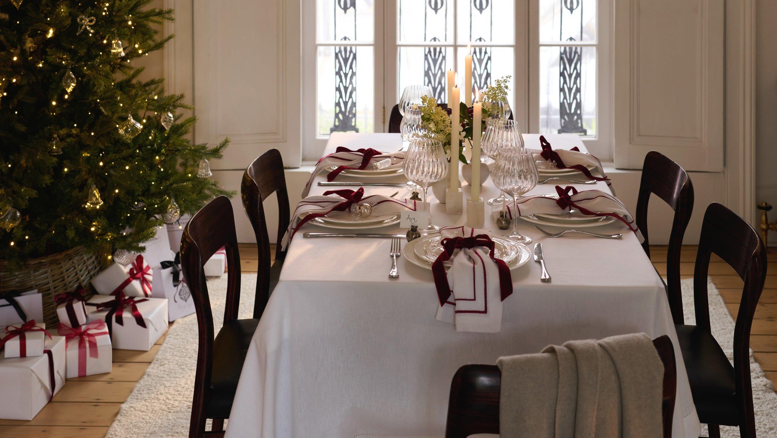 a table set for a meal outside in the garde