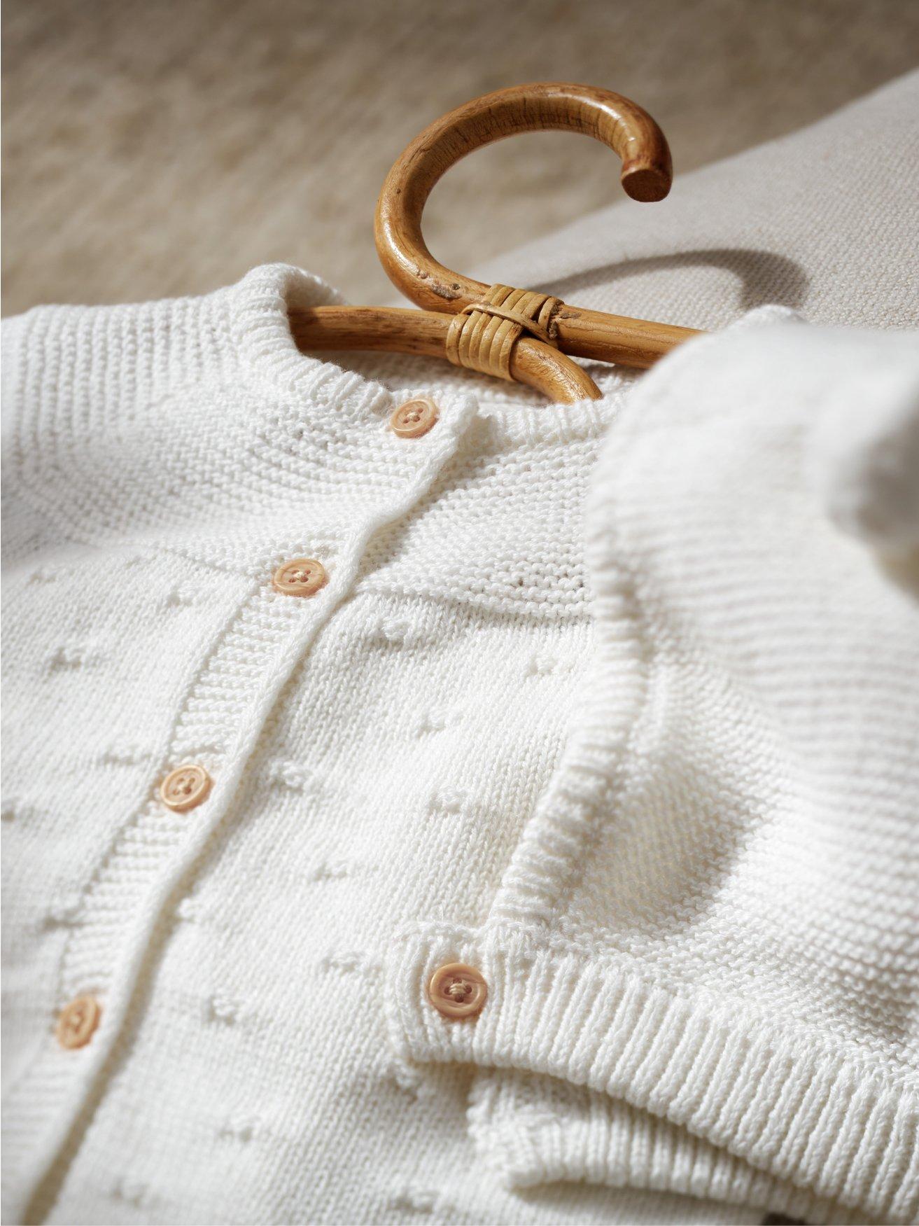 organic cotton cable knit cardigan (0–24mths)