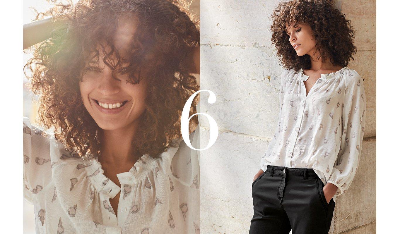 The White Company Smocked Jacquard Boho Blouse