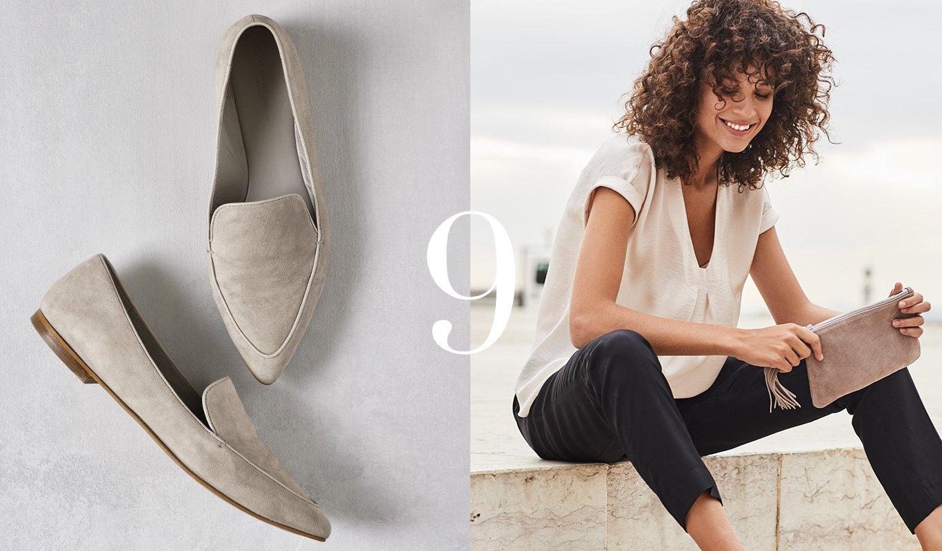 The White Company Suede Pointed Loafers