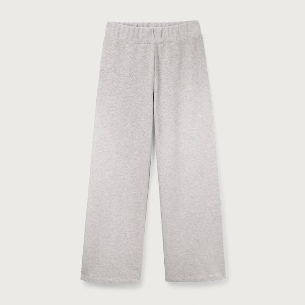 a pair of grey sweatpants with a drawstring waist