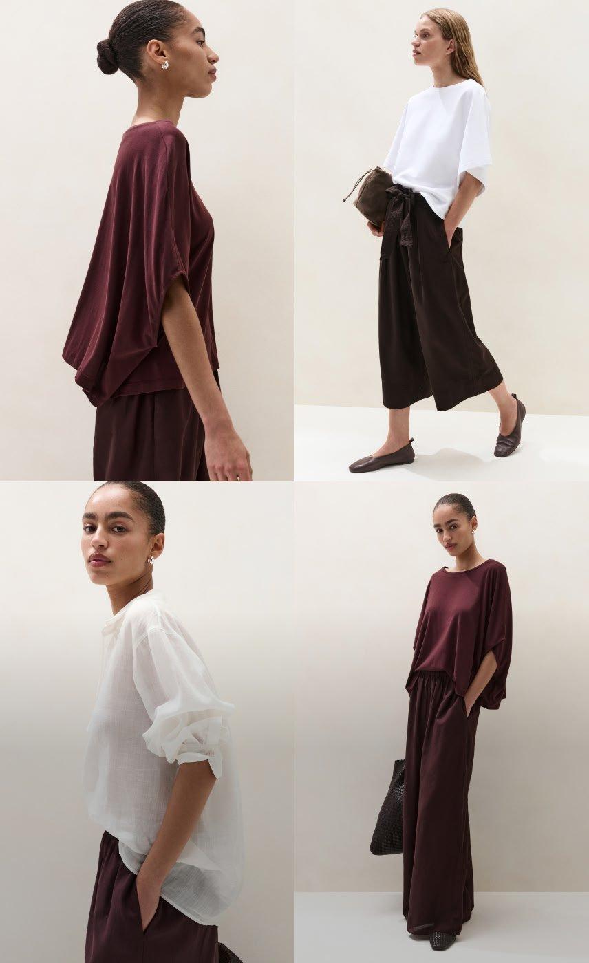 four different images of women wearing different outfits