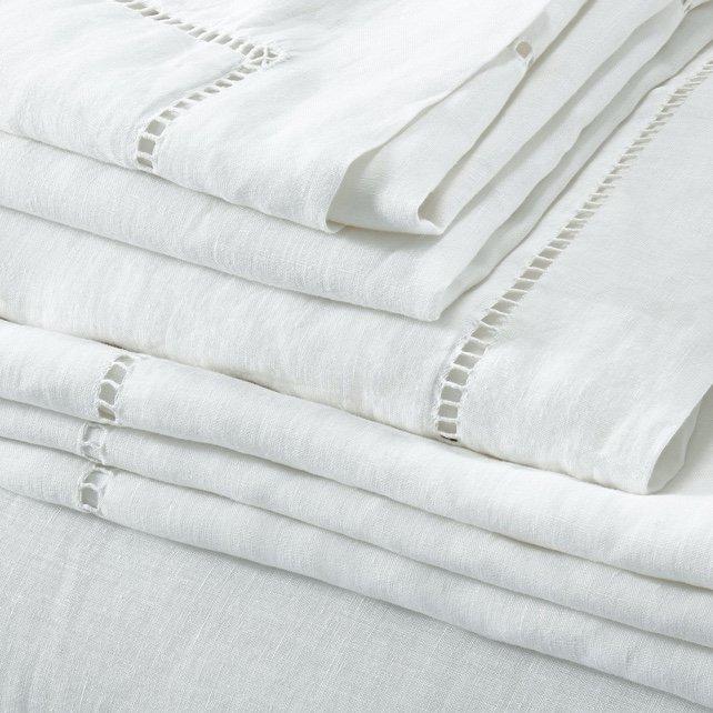 santorini linen flat sheet