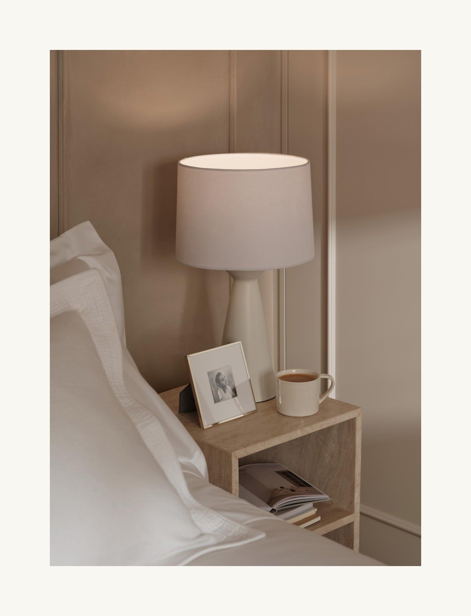 white bedside accessories on a table