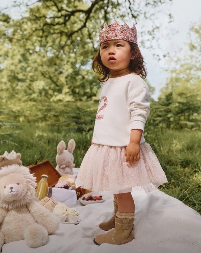 two children sitting on a blanket in a field of flowers