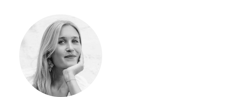 a woman with a black and white polka dot shirt