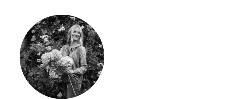 a woman holding flowers in a circular frame