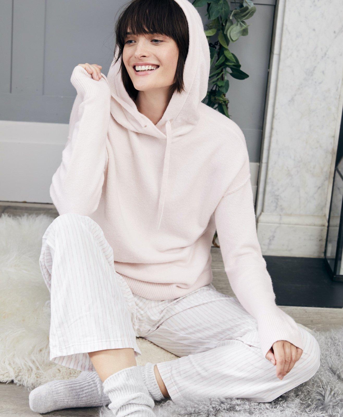 exposed seam hoodie