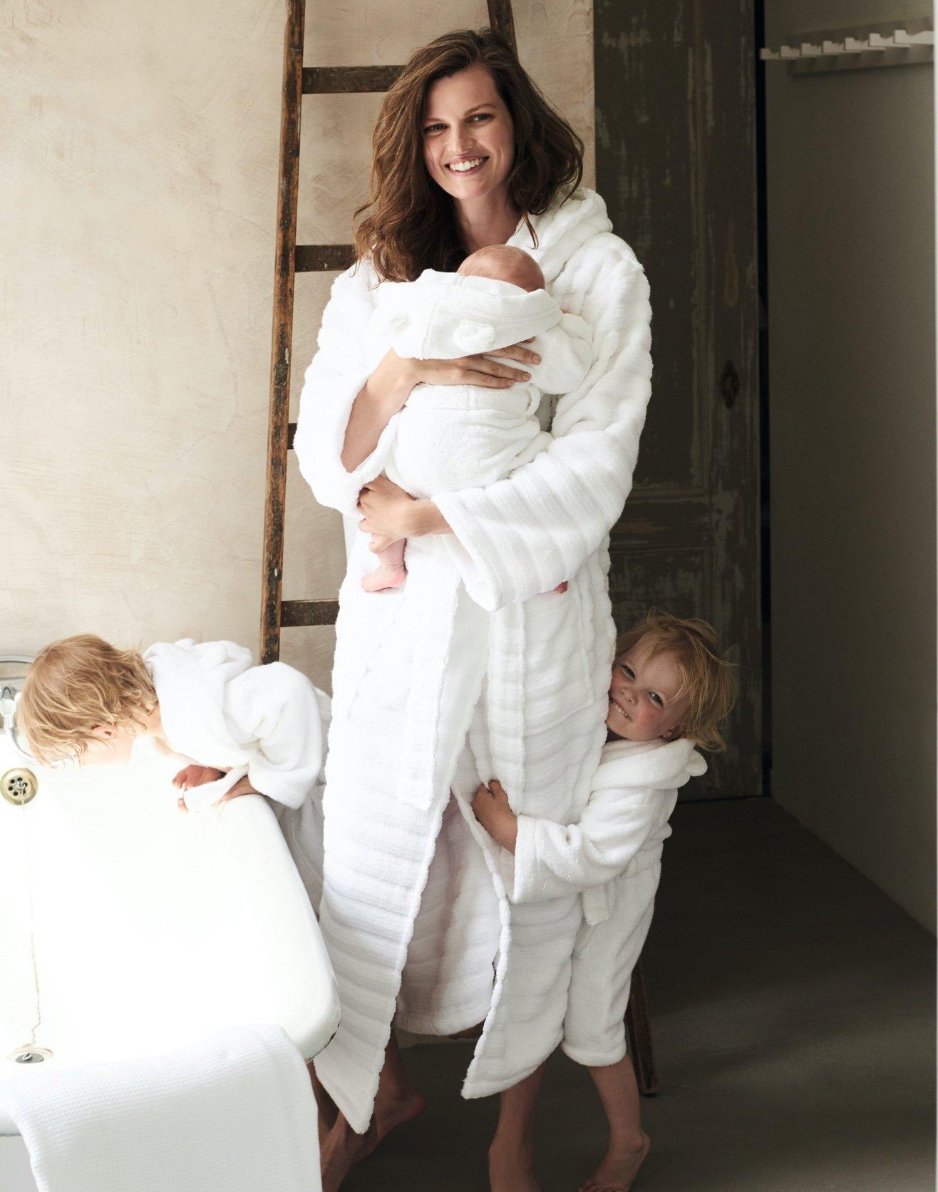 unisex hooded ribbed hydrocotton robe