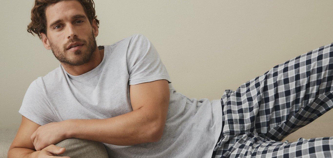 mens flannel novelty check pyjama bottoms