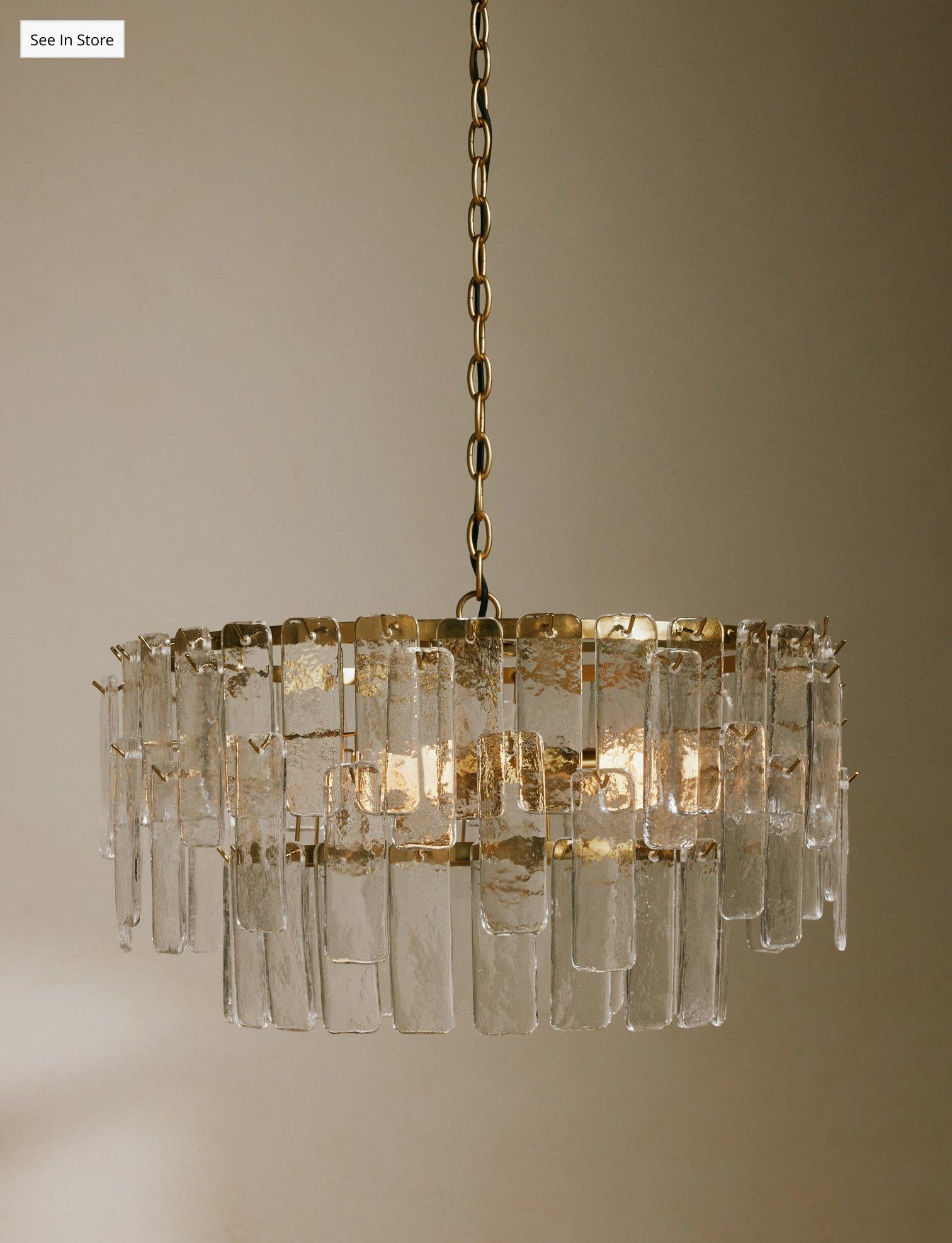 glass and bronze ceiling light