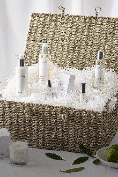 a basket filled with various types of personal care products