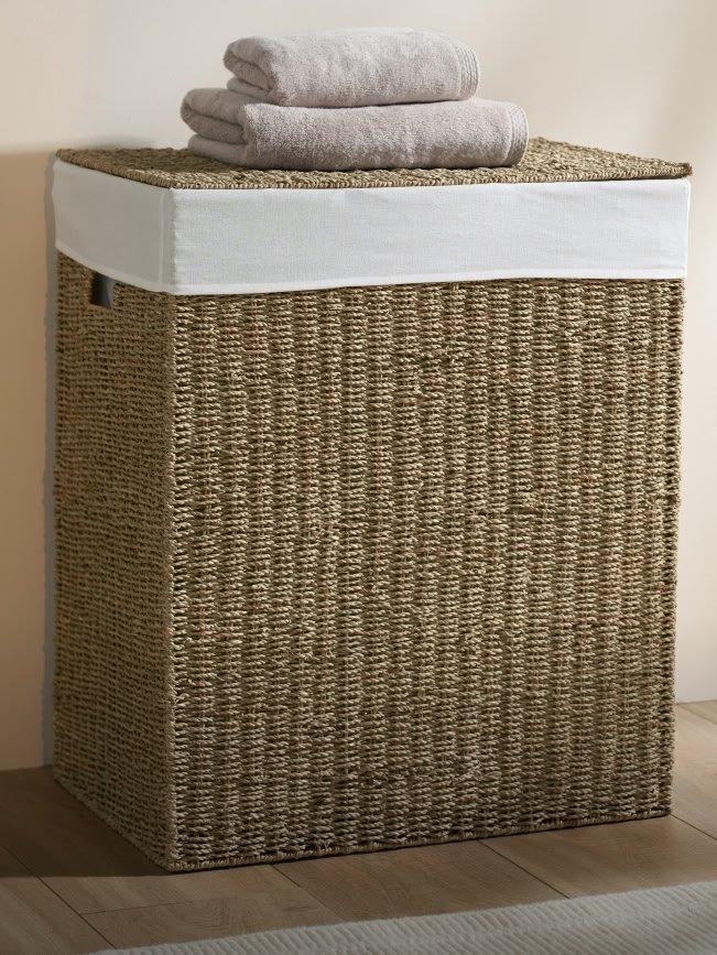 a wicker laundry basket